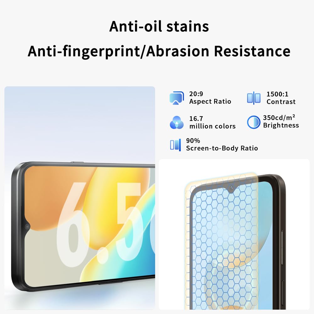N55 Pro, telefon komórkowy, smartfon z systemem Android 14, 16 GB RAM 256 GB ROM, ekran 6,56" IPS HD+, aparat główny 13 MP AI + przedni aparat 8 MP, podwójna karta SIM 4G (niebieski)