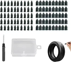 Kit Reparo Pneus 100 Unid Plugues Borracha Chave Fenda Pneus sem Câmara Carro Moto
