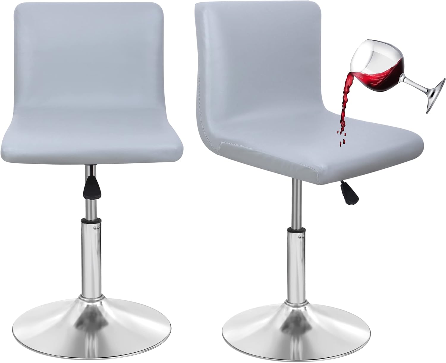 Deisy Dee Waterproof Bar Stool Chair Covers, PU Leather Barstools Chair