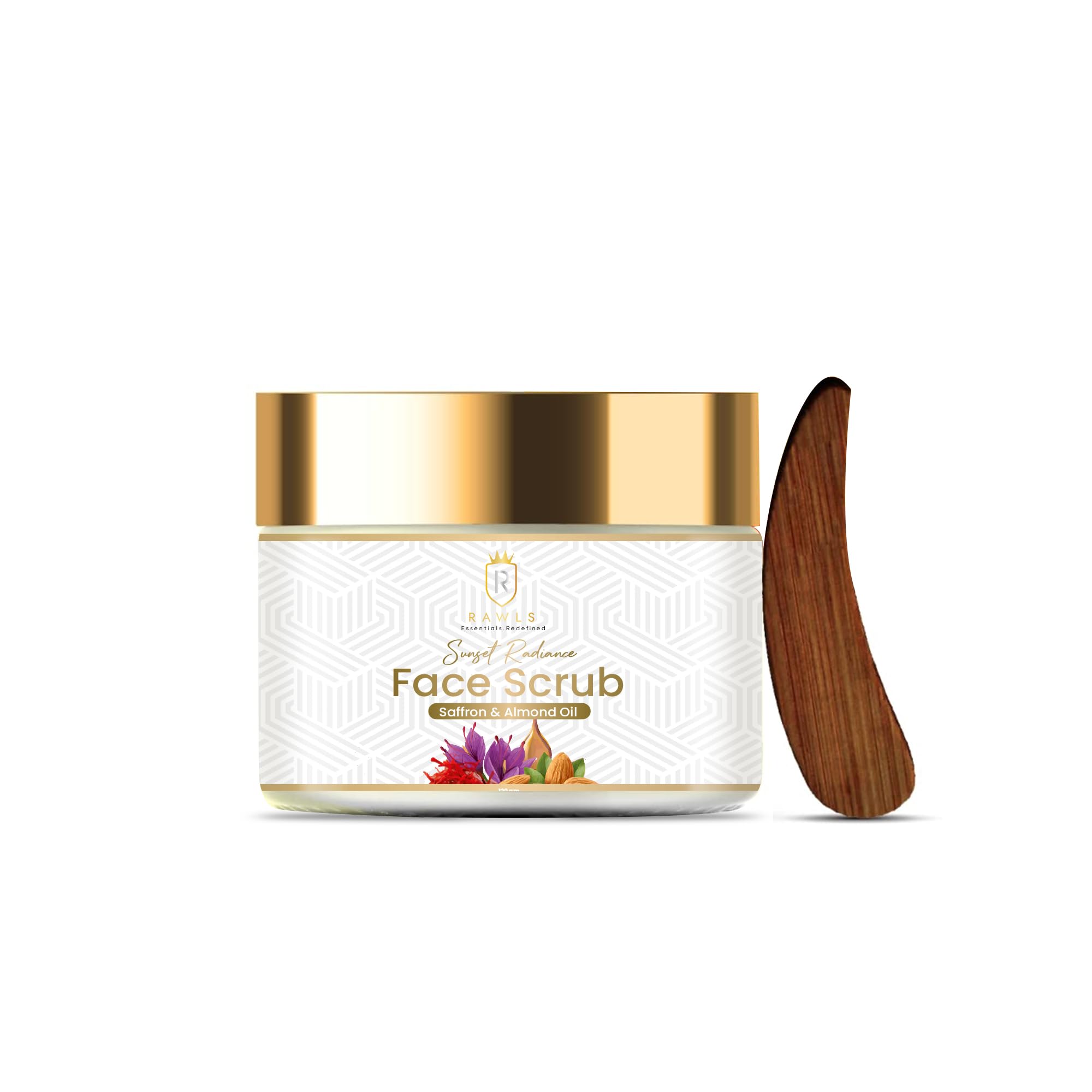 RAWLS Sunset Radiance Face Scrub for Women and Men/Enriched with Saffron and Almond Oil/No Paraben, No Sulphate and No Silicon/Suitable for all skin type - 100 ml