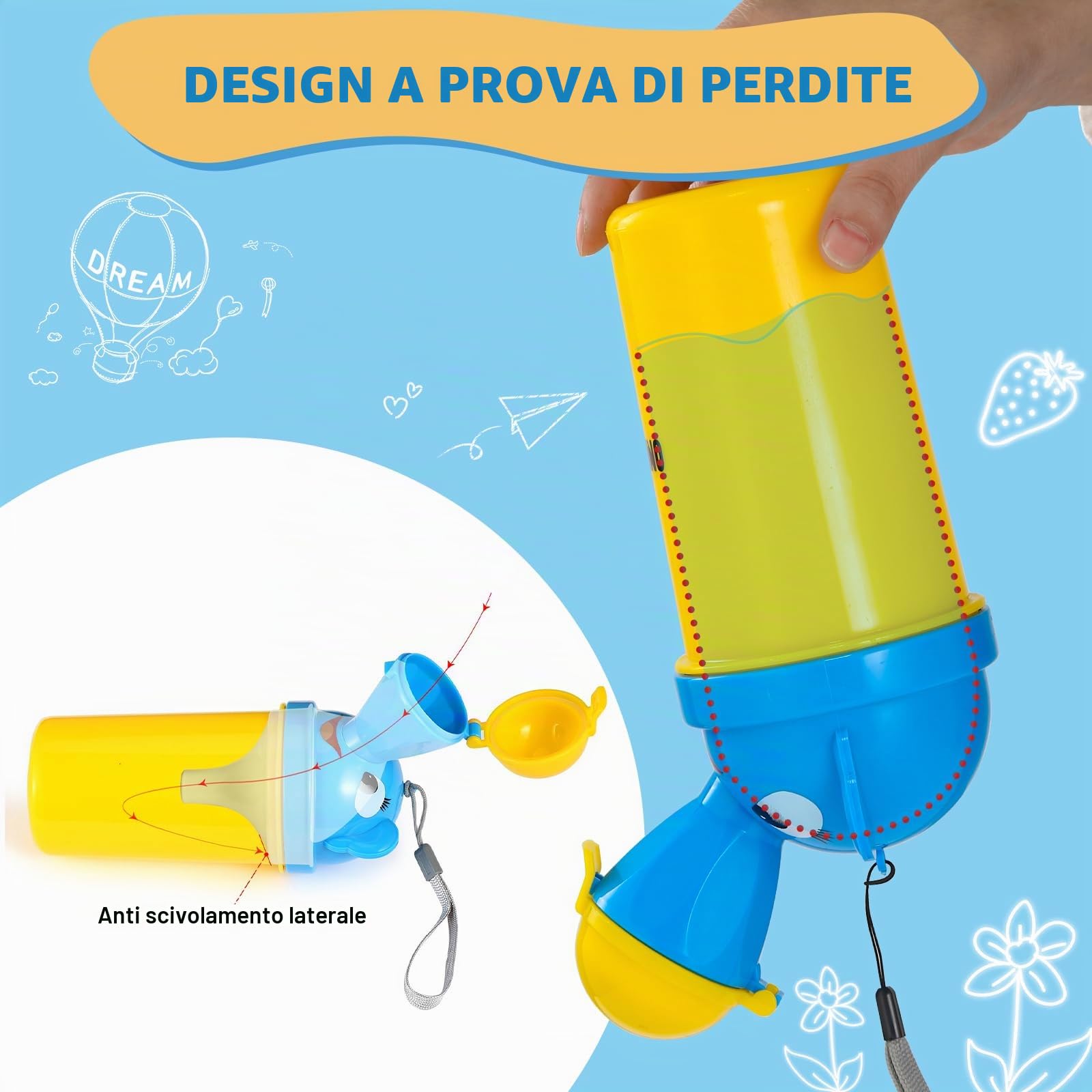 ONEDONE Portable Baby Childâ Pottyâ orinatoio WC di emergenza per camping Car Travel and Kid potty pee training