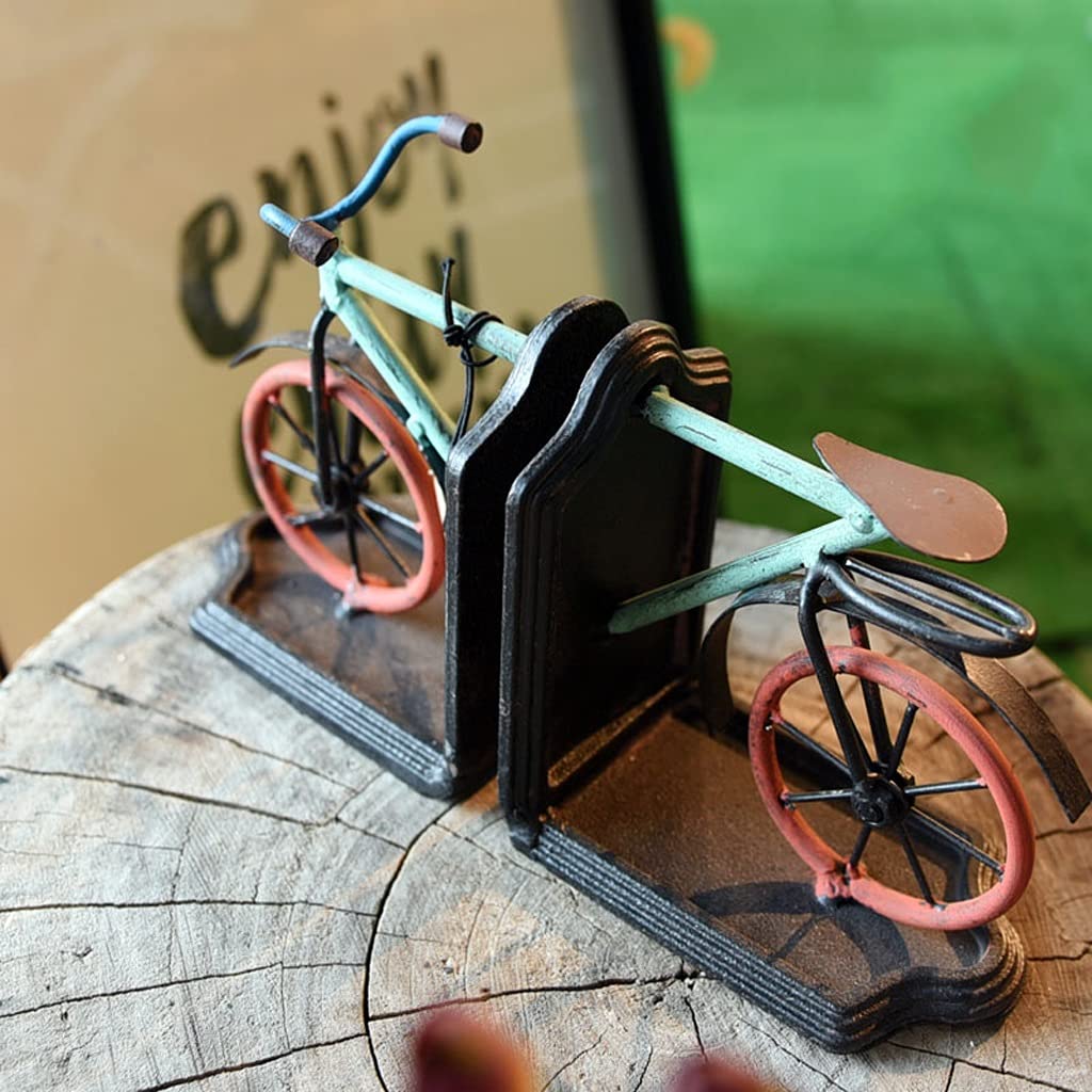Dekoracyjne podpórki do książek Bookences Rower Creative Bookend Book Półka Kwitu żelaza Anti-Swid Książki Końcówki Dekoracji Biuro Bistro Jadalnia Ornamenty Uchwyty do przegródek do książek