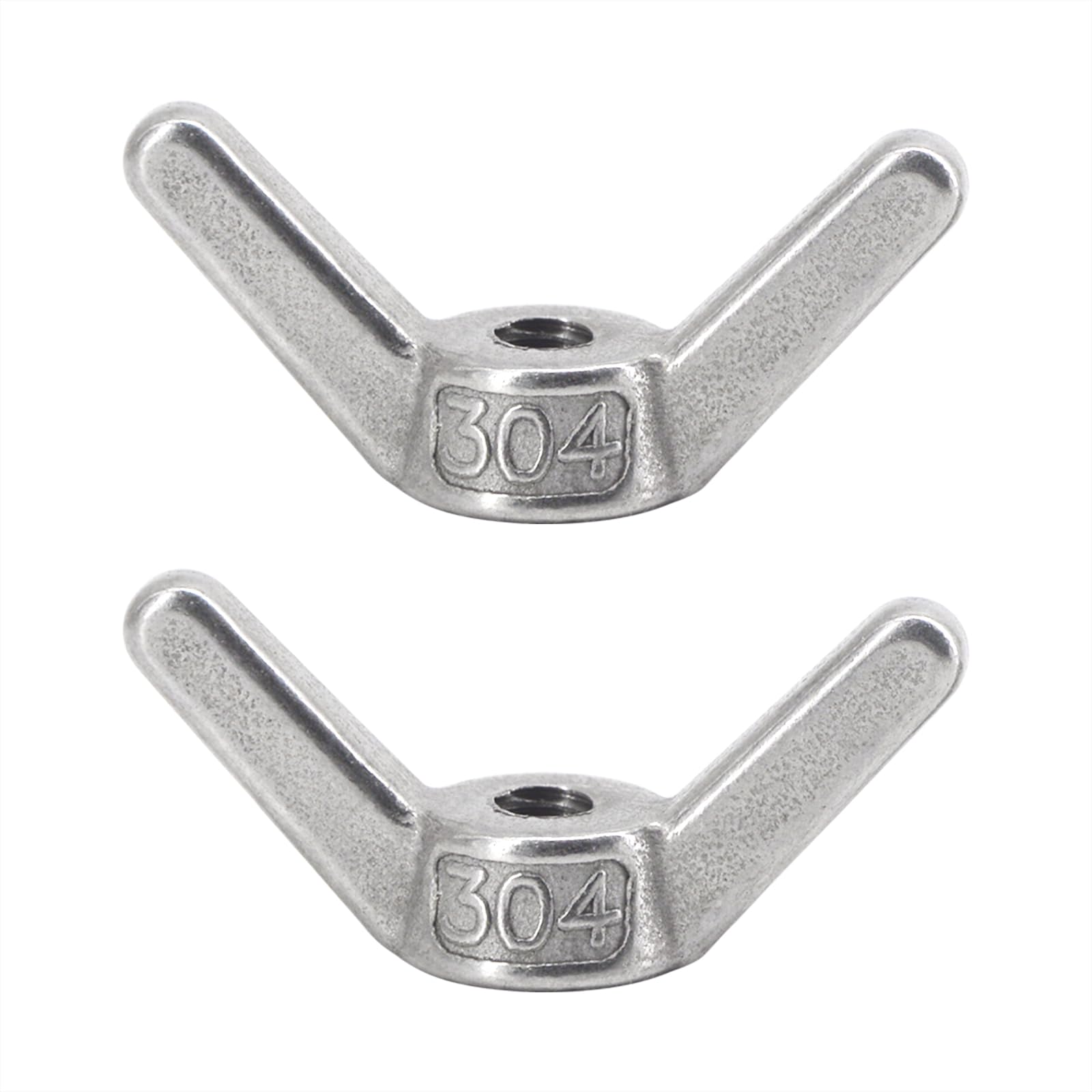 M18 2Pcs 304 Stainless Steel Wing Nut Hand Twist Tighten Butterfly Fastener Nut