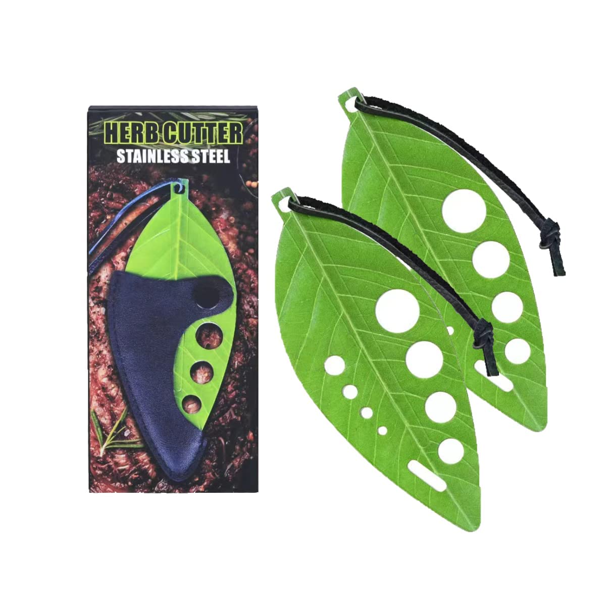 Herb Stripper 9 holes, SYOSI, Stainless Steel Kitchen Herb Leaf Stripping Tool Herb Pealer for Kale, Collard Greens, Basil, Thyme, Chard, Rosemary (2 pack)