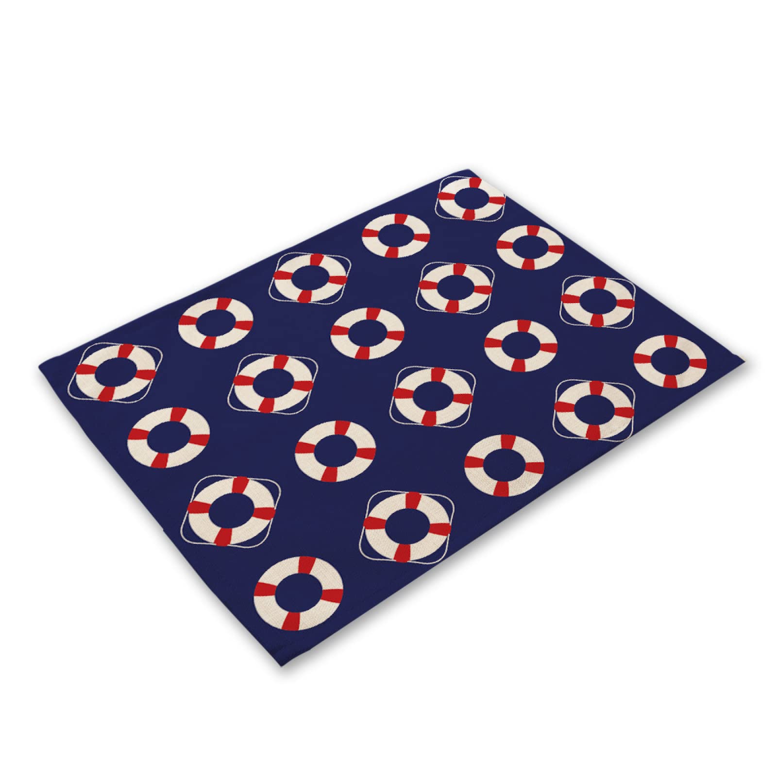 Manteles Individuales Círculo Blanco - Rojo Salvamanteles Individuales Juego de 6,Antideslizantes y Resistentes Al Calor, para Casa Cocina Mesa de Comedor Plato de Cena 30X40Cm