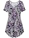 Bebonnie Women Shirts and Blouses, Women's Henley V Neck Blouse Office Work Business Shirts Violet XXXL