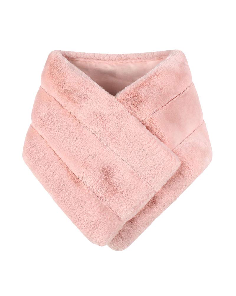 Women'S Bridal Wedding Faux Fur Shawl Wrap Fluffy Scarf Stole Soft Wraps And Shawls For Women Pink