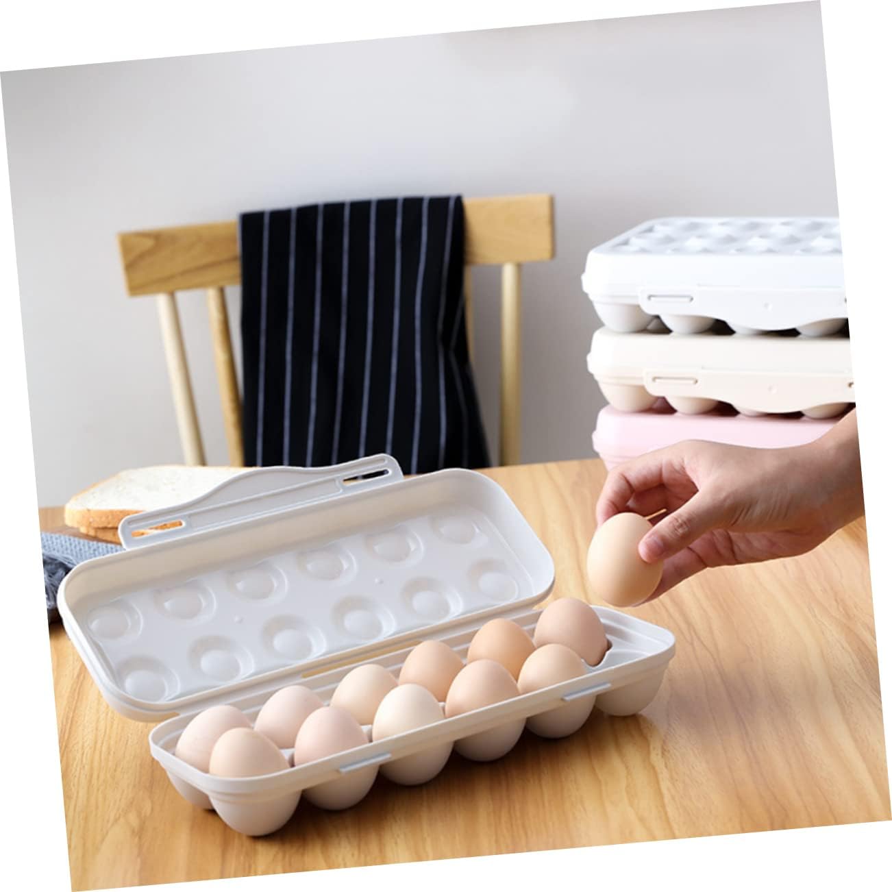 18 Grids Egg Storage Box Collapsible Egg Keeper for Refrigerator Plastic