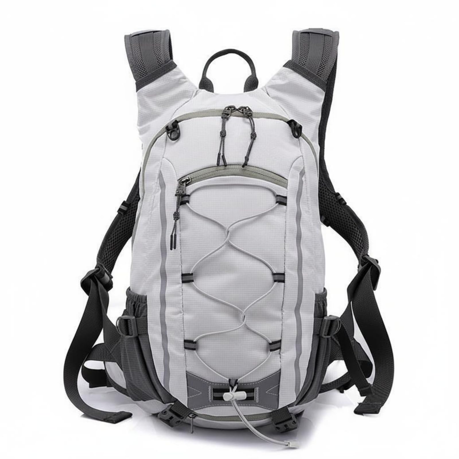Hiking Backpack Water Repellent Travel Backpack Multiple Pockets Travel Rucksack for Cycling, Off-white-image-10