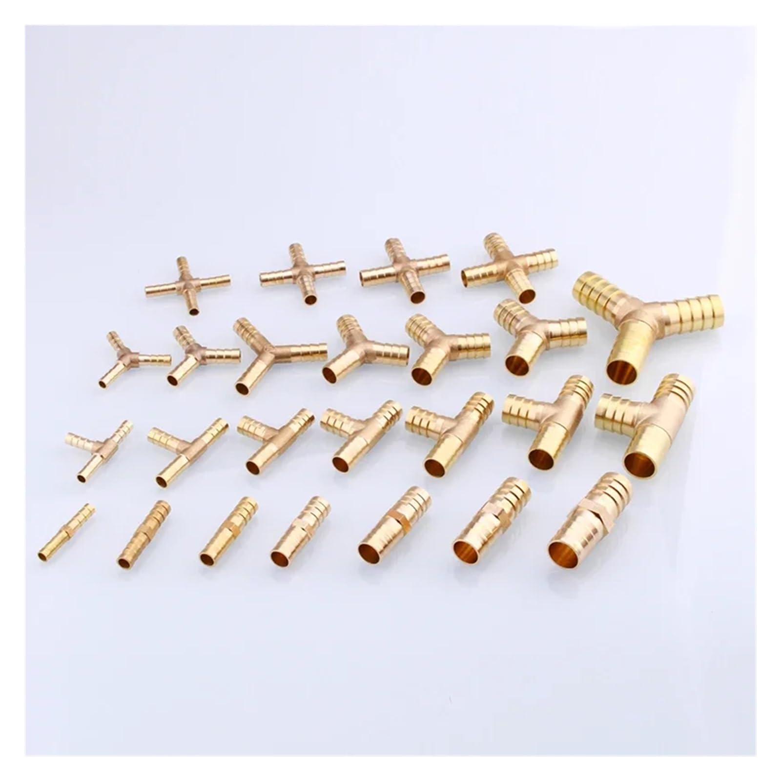 Conector de Manguera de latón Conector de Manguera de latón de 4-25 mm, Codo Recto en Forma de Y, 2/3/4 vías, Conector de tubería, Junta de tubería(16mm Cross 4 Way)