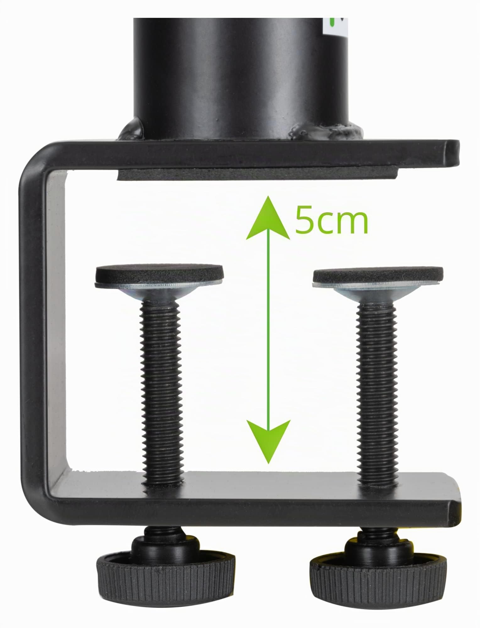 Pronomic SLS-36K BK Soportes de Mesa con Abrazadera para Monitores de Estudio, Ahorra Espacio, Ajustable 24.5-41.5 cm, Superficie con Tiras de Cierre, Color Negro.
