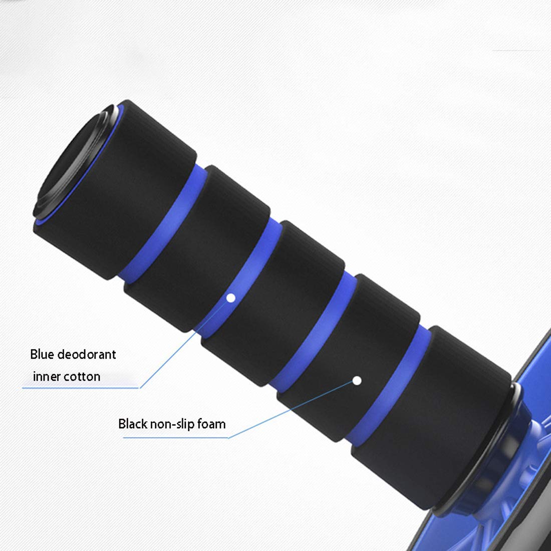 Rodillo de Ab de ruedas, abdominal Máquinas de ejercicios, gimnasio en casa Core entrenamiento, Abs rodillo de la rueda con la rodilla alfombra de entrenamiento de fitness Aparatos,Azul,46cm