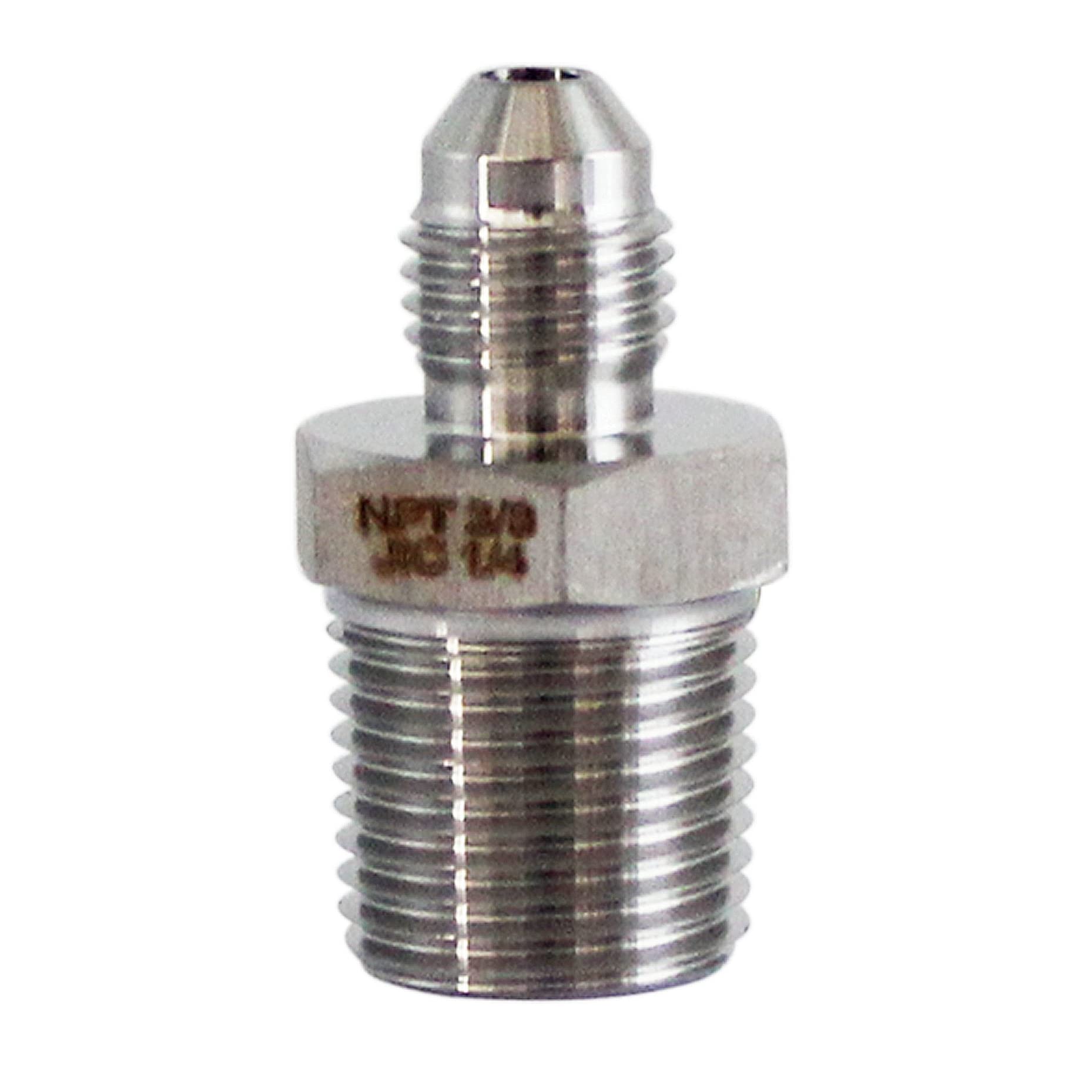 HFS(R) 3/8" NPT Male to 1/4" JIC Male Adapter Flared Tube Fitting Pipe Connector Stainless Steel 304