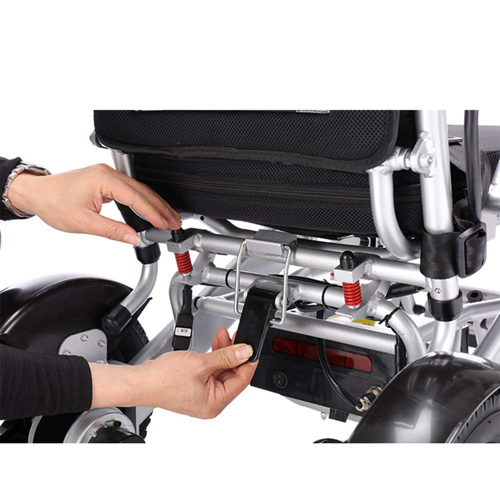 Ancianos discapacitados Scooter de Cuatro Ruedas Marco de Aluminio Ligero Plegable Silla de Ruedas eléctrica