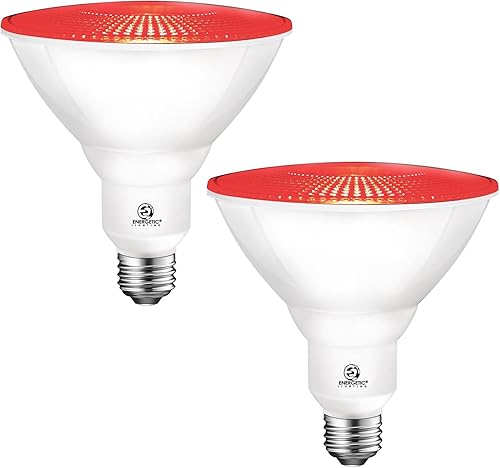 Energetic - Bombilla LED Par38 roja para exteriores, 16 W (equivalente a 90 vatios), regulable, base E26, para Navidad, Halloween, decoración de
