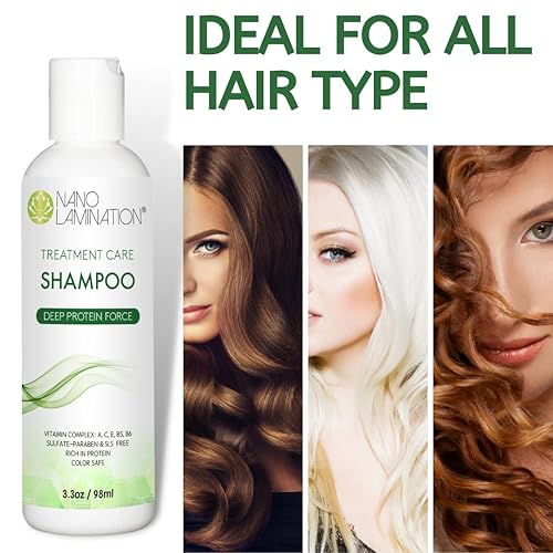 Miniatura 6 de Champú de queratina para el cuidado del tratamiento del cabello, 3.3 onzas, champú para el cabello sin sulfatos ni parabenos, champú de colágeno