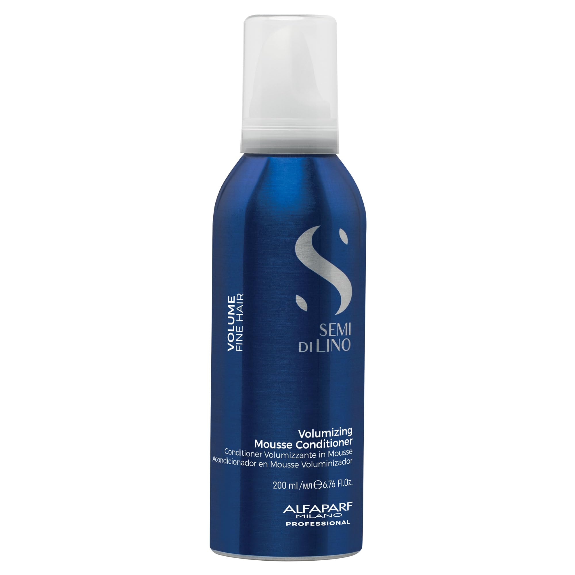 Alfaparf Milano Semi Di Lino Volumizing Mousse Conditioner - Adds Body, Hydrates and Protects - Anti-Frizz Foam, Adds Brilliant Shine - 6.76 oz