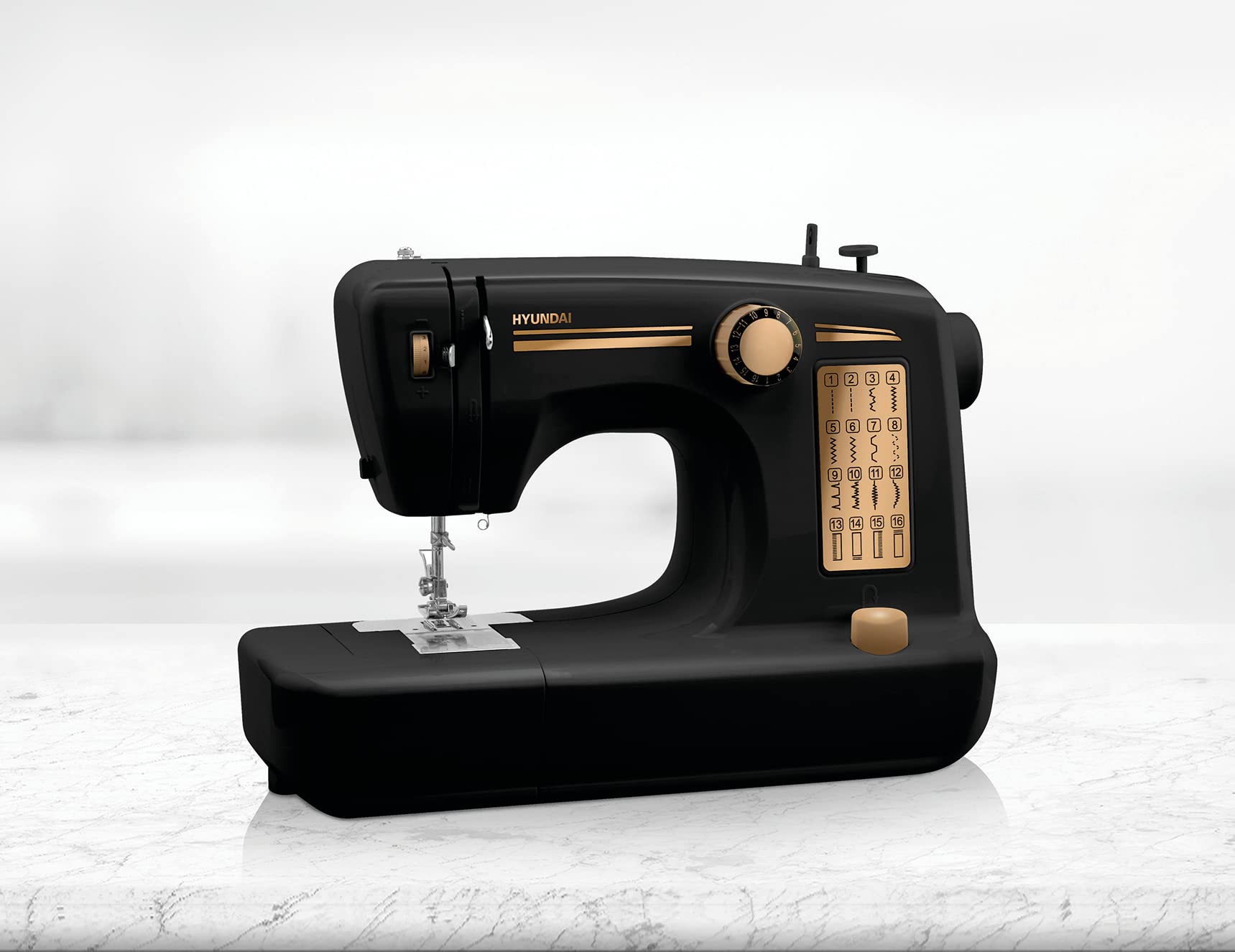 HYUNDAI Machine à Coudre Tango 16 - kit de couture inclus - 16 points préprogrammés - Eclairage LED