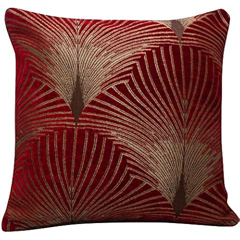 Linen Loft Art Deco Red and Gold Cushion Cover Cover