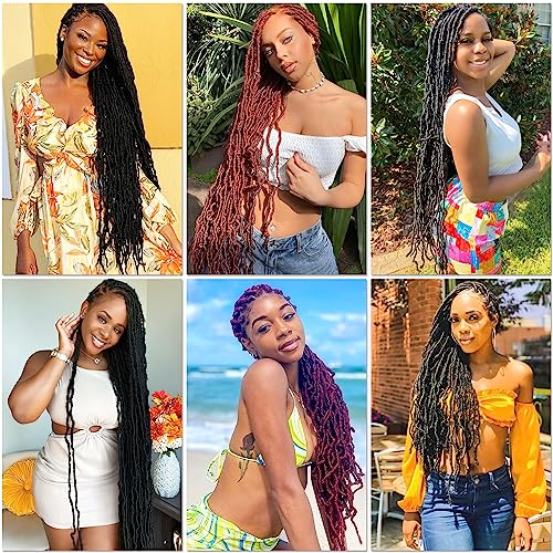 Karida Soft Locs 36 Inch Crochet Hair 5 Packs Faux Locs Crochet Hair Pre Looped Synthetic Soft Faux Locs Crochet Hair For Black Women Goddess Locs Crochet Hair (36 Inch (Pack Of 5), 350#) #TOP5