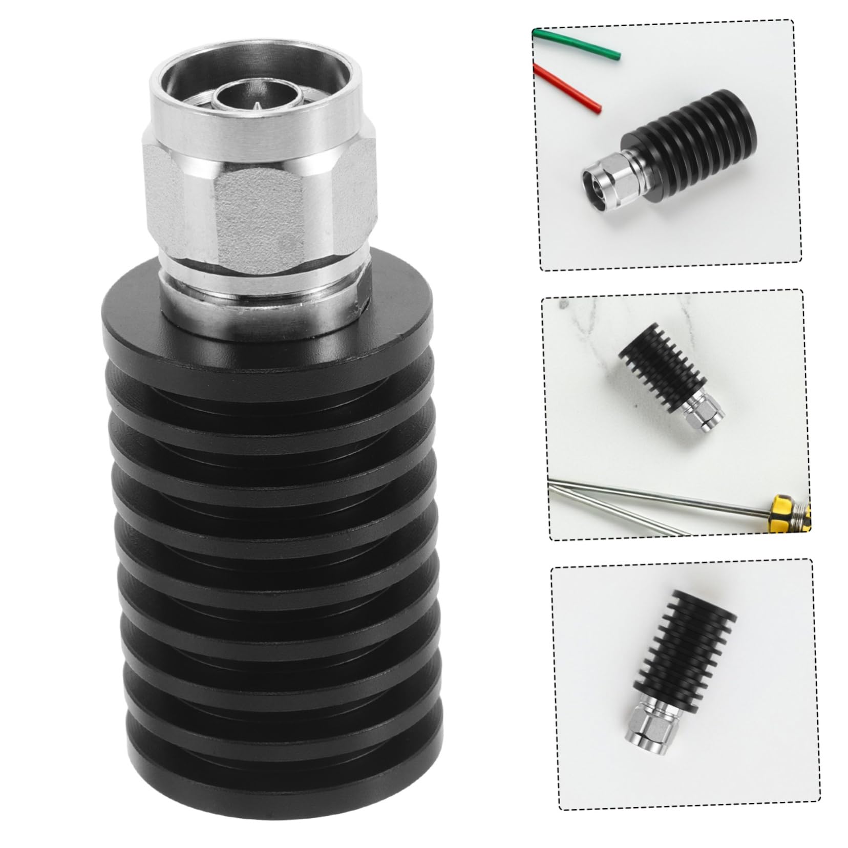 Angoily Connecteur de Terminaison Fixe N-Type 50 Ohm 25w pour Radio, Charge Coaxiale Dc-3ghz en Aluminium et Cuivre, Installation Pratique pour Tests et Réglages