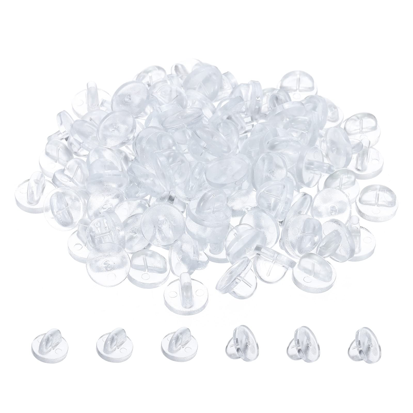 Broche dos en caoutchouc PATIKIL transparents pour revers de badge et cravate x100