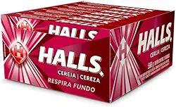 Bala Halls Cereja Display Drops Com 21 Unidades - 588g