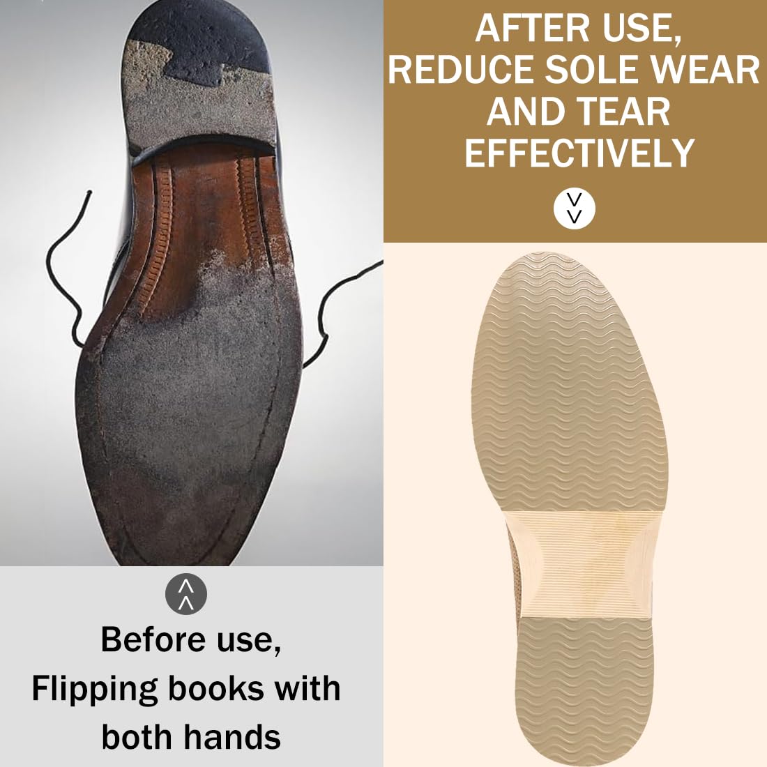 Plantillas de zapatos,Suela antideslizante, plantilla con dibujo de ondas, almohadilla protectora insonorizante en la suela, silicona resistente al desgaste y cortable.