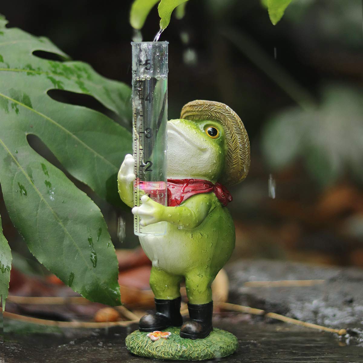 Aivanart Frog Rain Gauge Garden Decor for Outside, Decorative