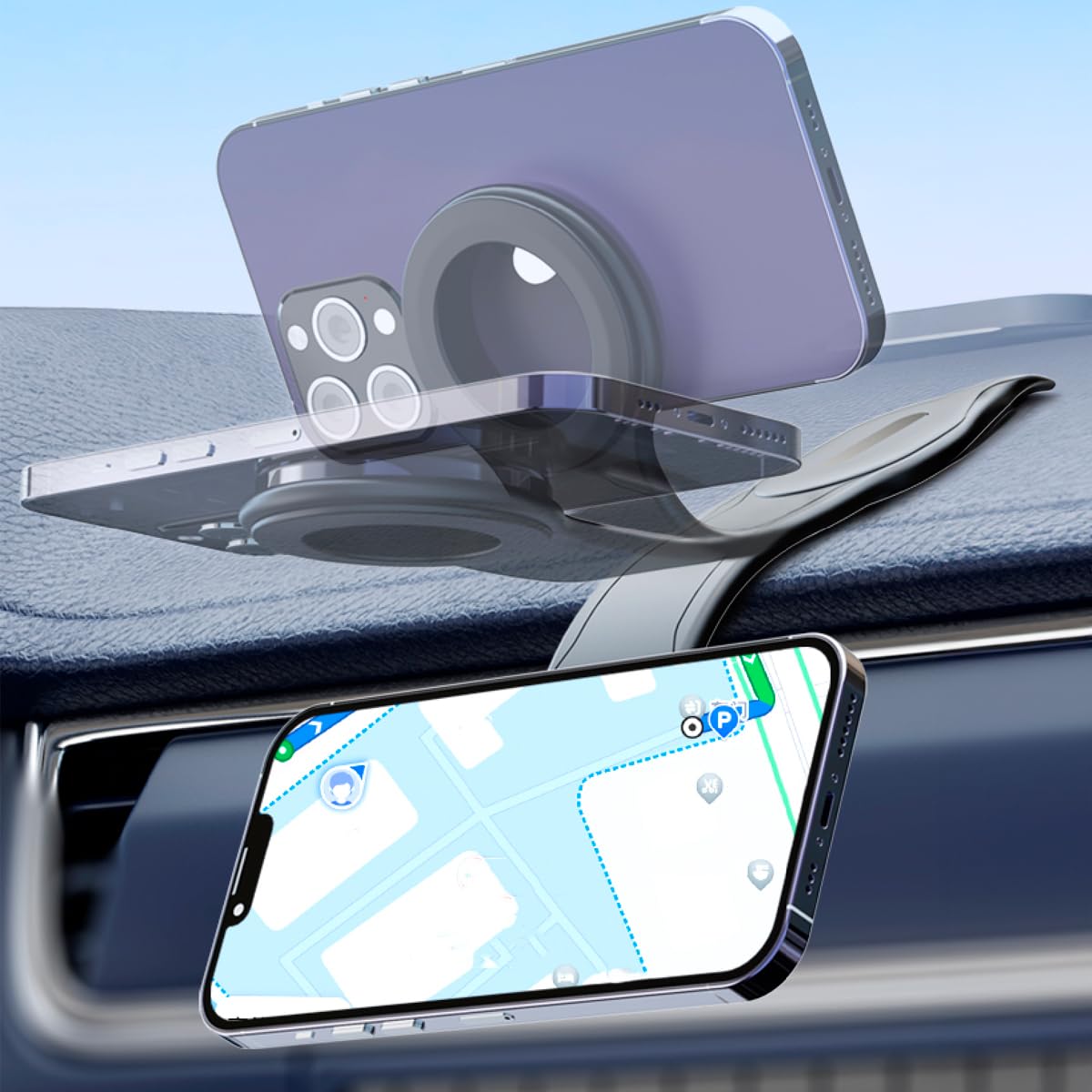 Supporto magnetico per ombrellone per telefono, parasole
