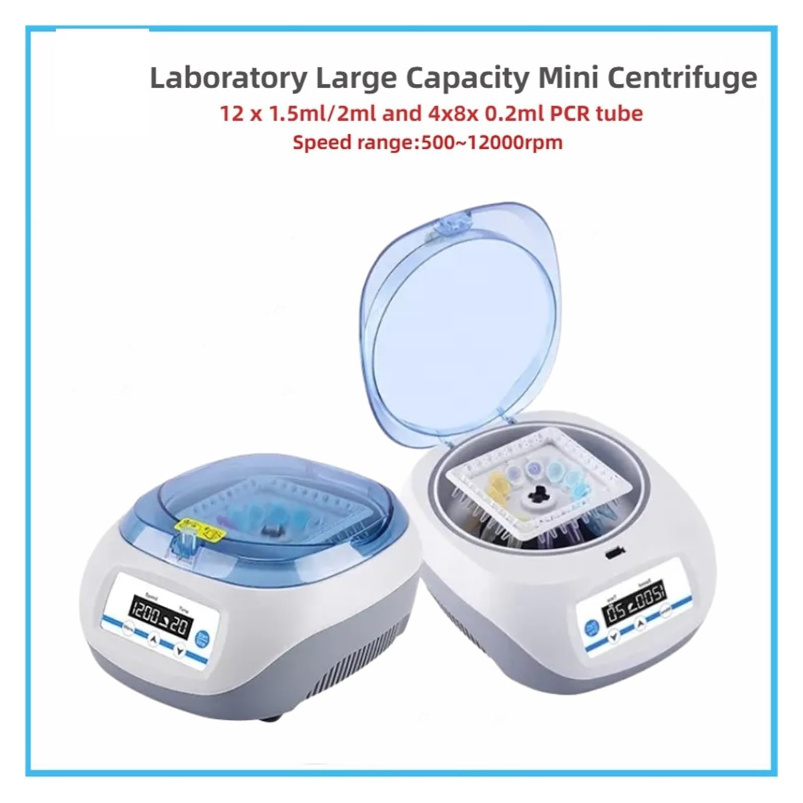 Centrífuga de laboratorio mini 12000 rpm, microcentrífuga for hematocrito, tubo PCR, máquina centrífuga digital alta velocidad para laboratorio, para la investigación