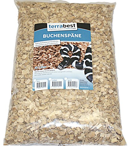 Buchenspäne grob 3-10 mm 10 Liter Buchenhack Bodengrund Einstreu Terrarium