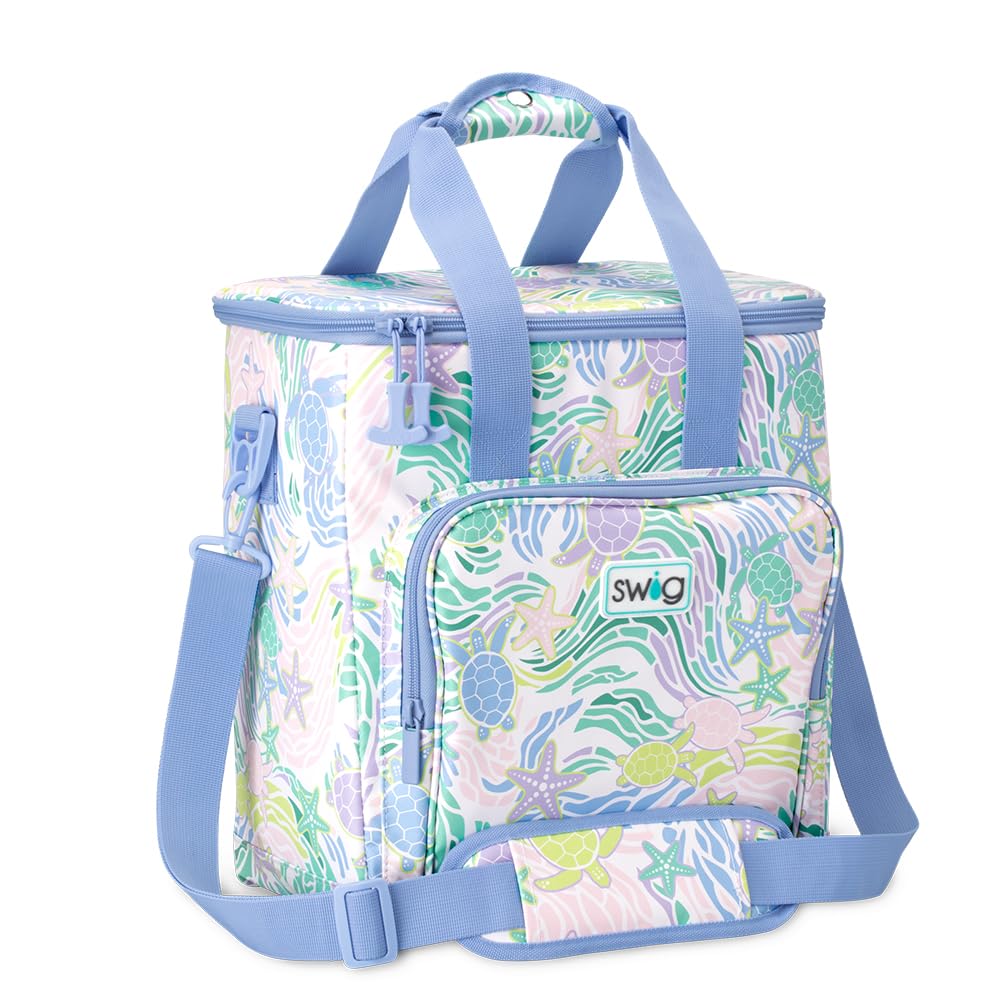 Swig Life Bolsa isotérmica Triple con Cremallera, Bolsa de Viaje Grande para 16-24 latas o 6 Botellas de Vino, Bolsa de Compras aislada, Bolsa de Entrega de Alimentos BZW
