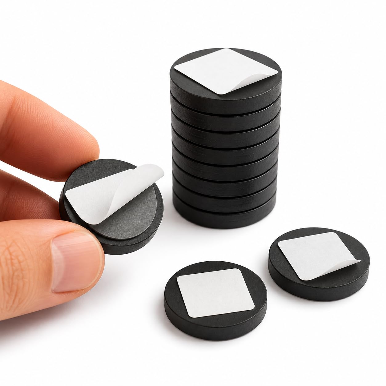 Premium Self Adhesive Magnets | Strong Neodymium Rare Earth Magnets with Double-Sided Tape Backing | DIY, Craft Magnet, Fridge, Office & School Projects | 20mm x 3mm | Pack of 10-image-19