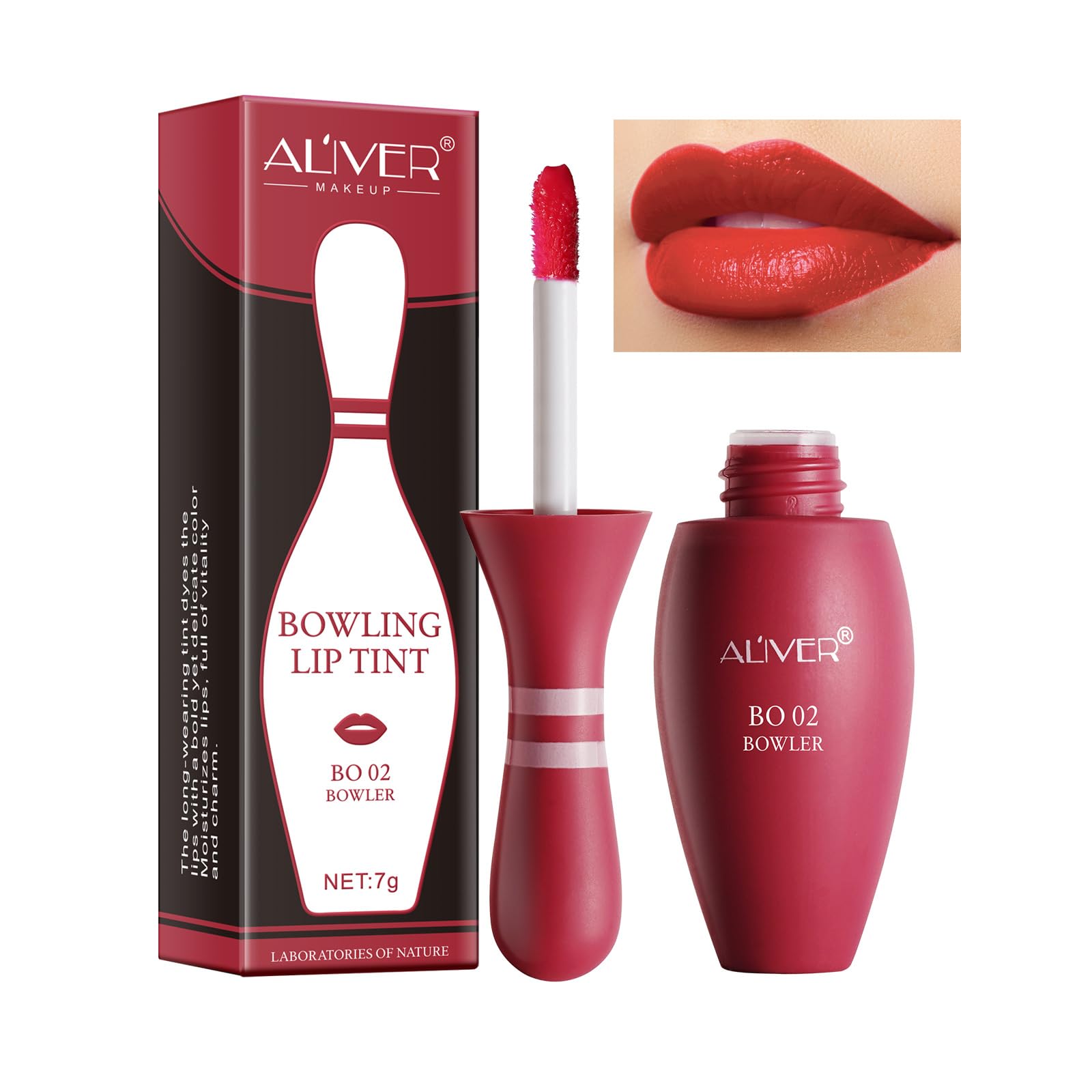 6 Color Lip stains set bowling Lipstick Matte Long Lasting Waterproof Lip Tint Set Lip Gloss Lip Stain (BO 02)