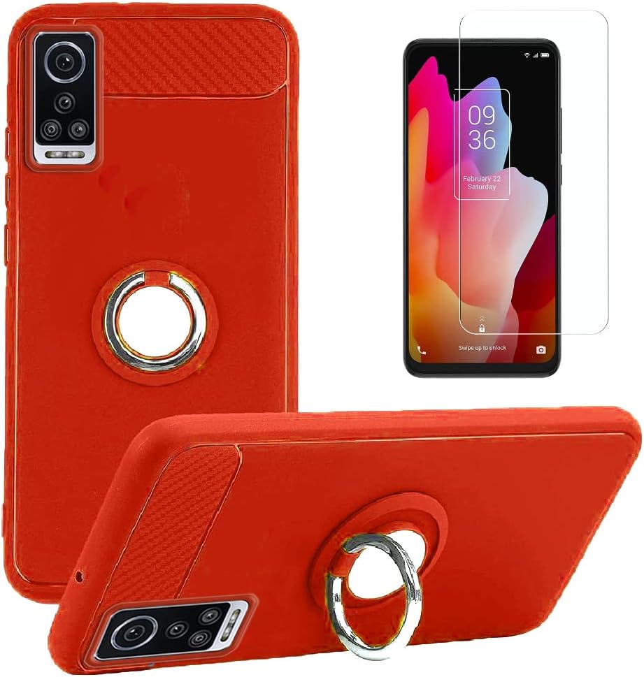 Blu Bold N3 Phone Case with Screen Protector, [Magnetic Car Mount] TPU Protection Cover Case and Screen Protector for Bold N3 (Red)