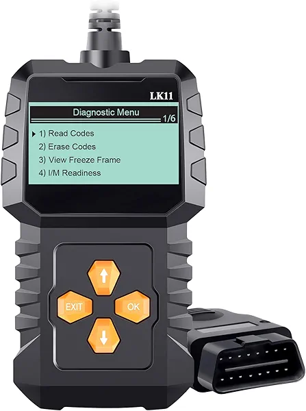 OBD2 Scanner Ease Setup Plug-Play: Clear Reset Engine Error Code Professional Code Reader Diagnostic Scan Tools with Freeze Frame/I/M Readiness for Cars Since 1996 & Newer - LK11