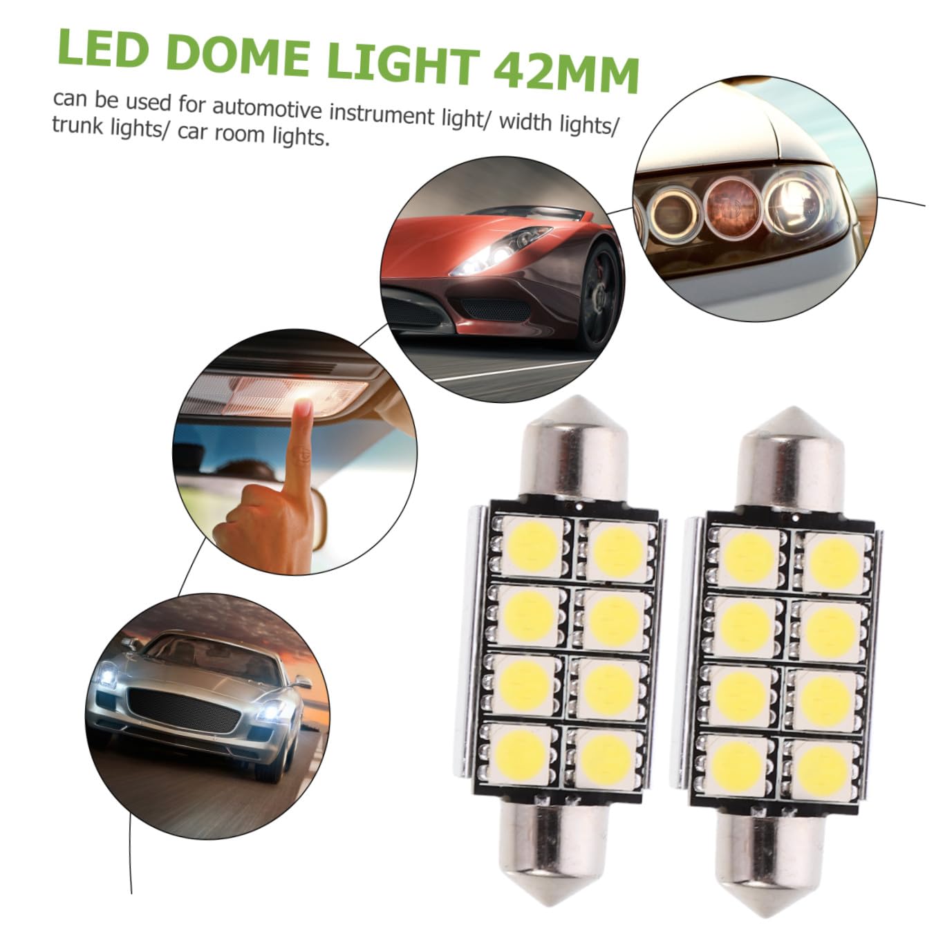 SOLUSTRE 24pezzi Luce Led Dome Per Auto Lampadine Interni Per Illuminazione Strumentazione e Bagagliaio Basso Consumo Energetico Compatibili