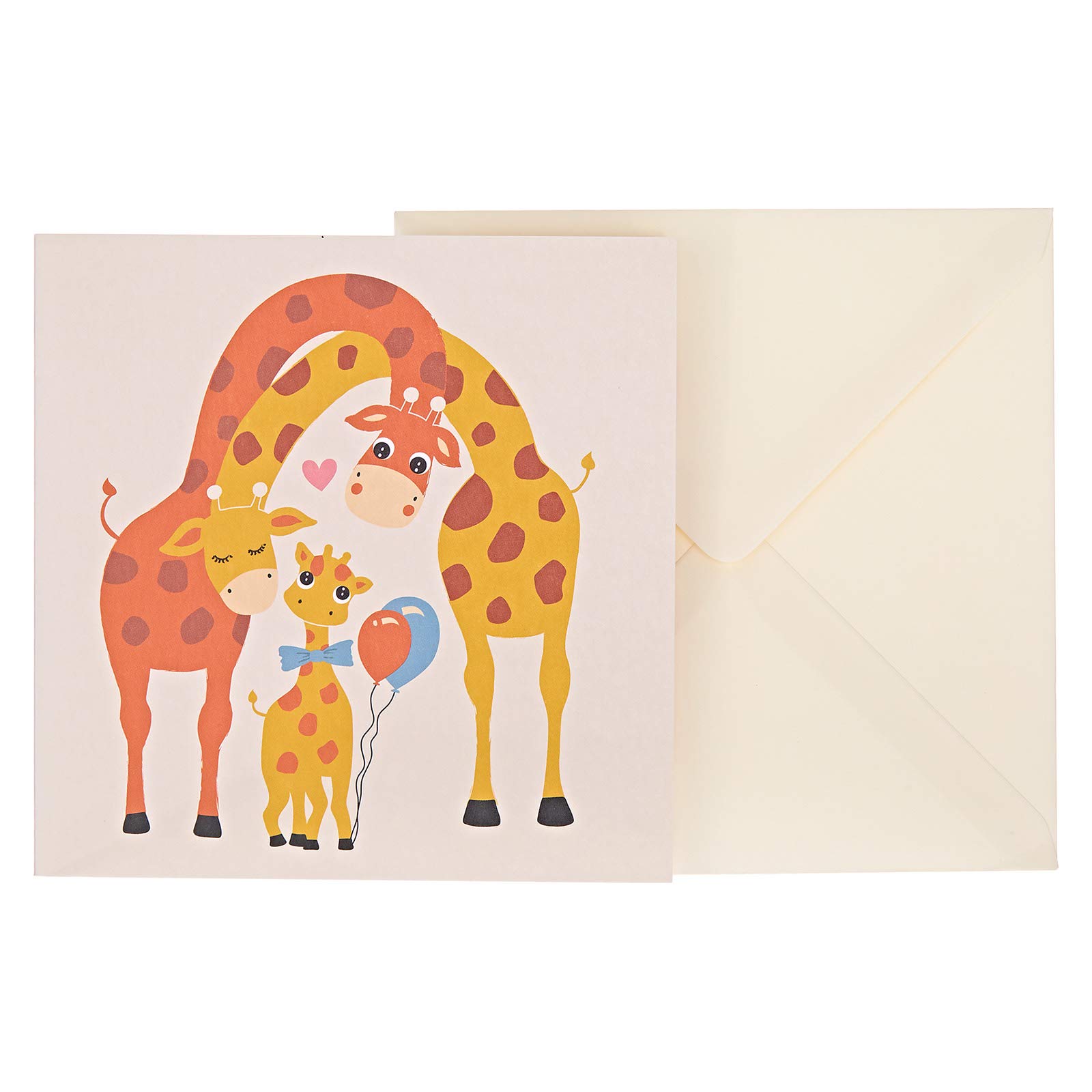 J&G Greeting Cards Family of Giraffe Card - Multi Color