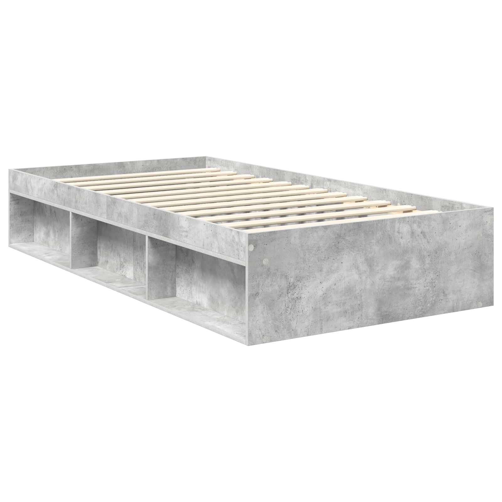 vidaXL Estructura de Cama con cabecera Gris concreto 100 x 200 cm