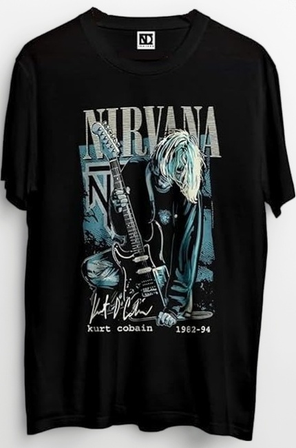 Unisex Regular Fit Pure Cotton Round Neck Nirvana Graphic Printed T-Shirt| Regular & Casual Wear Half-Sleeves Tshirts