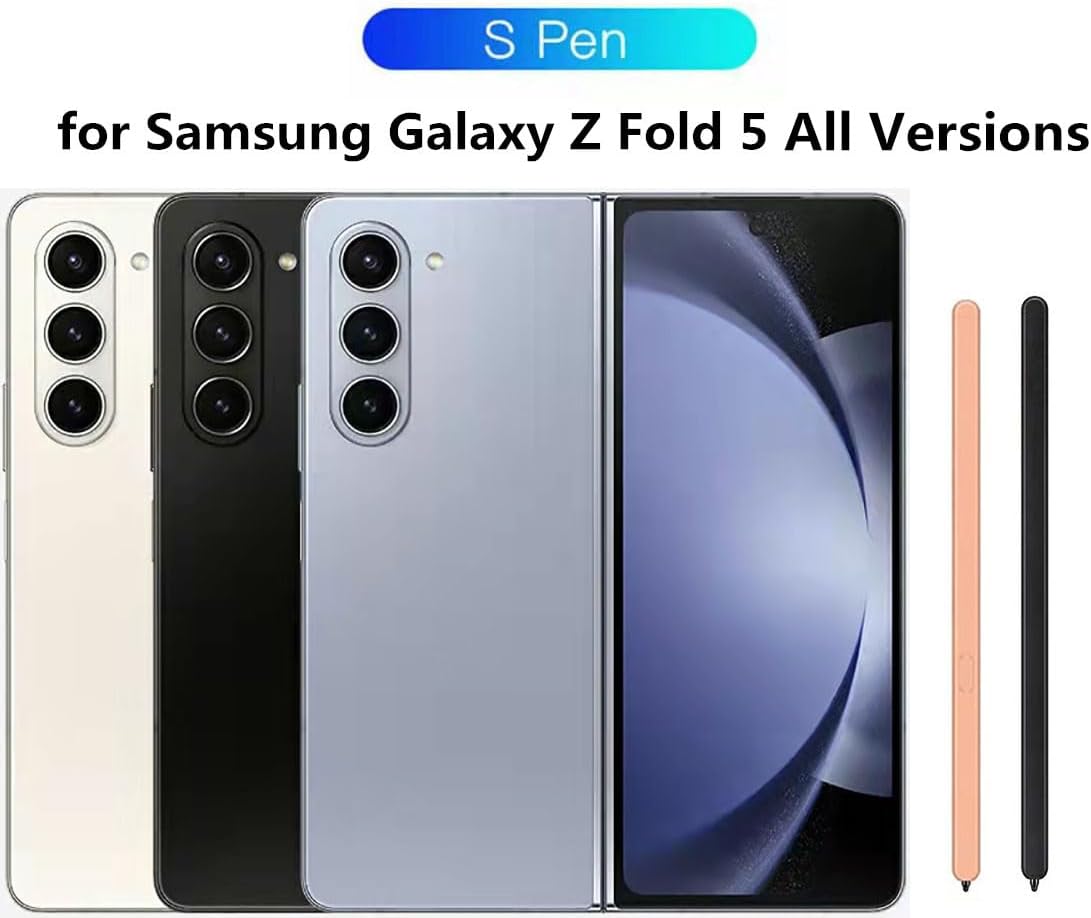 Z Fold 6/Fold 5 Slim S Pen Fold Edition,Z Fold 6 Pen 4096 Pressure Levels Compatible with Galaxy Z Fold 6/5 Phones Only, Fold 5 Stylus Pen Slim 1.5mm Pen Tip, with 3*Tips (Orange)