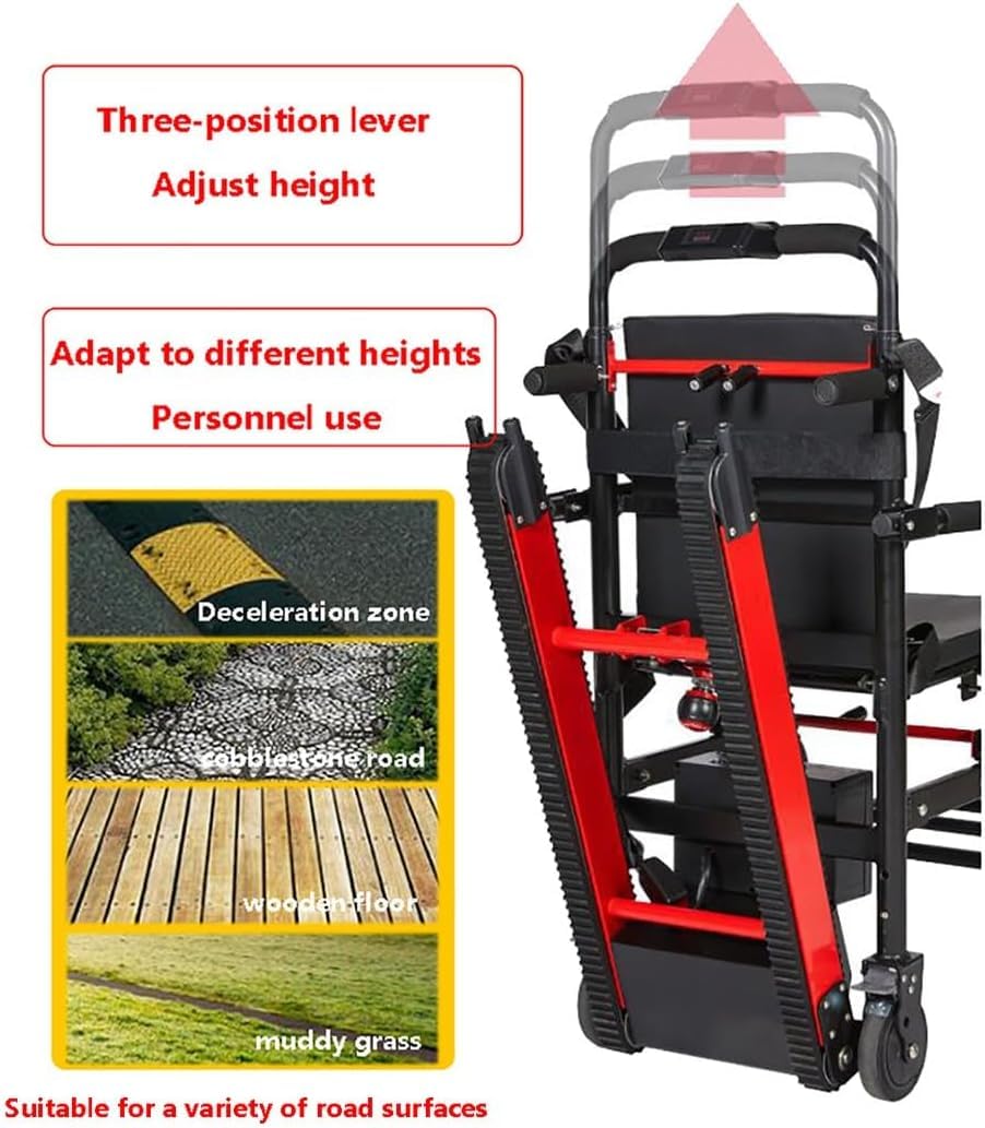 Silla De Ruedas Para Escalada En Escaleras De Oruja,Montaescaleras Eléctrico De Oruja,Silla Para Subir Y Bajar Escaleras,Elevador De Escaleras Para Mayores,Carga Segura 165 Kg/373 Libras A
