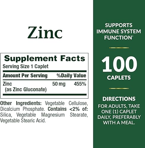 Miniatura 2 de Nature's Bounty Pastillas de zinc de 50 mg, sin sabor, 100 unidades, paquete de 2