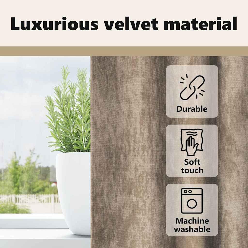 vidaXL Rideaux en Velours 2 pc Champagne 260 x 140 cm Velours
