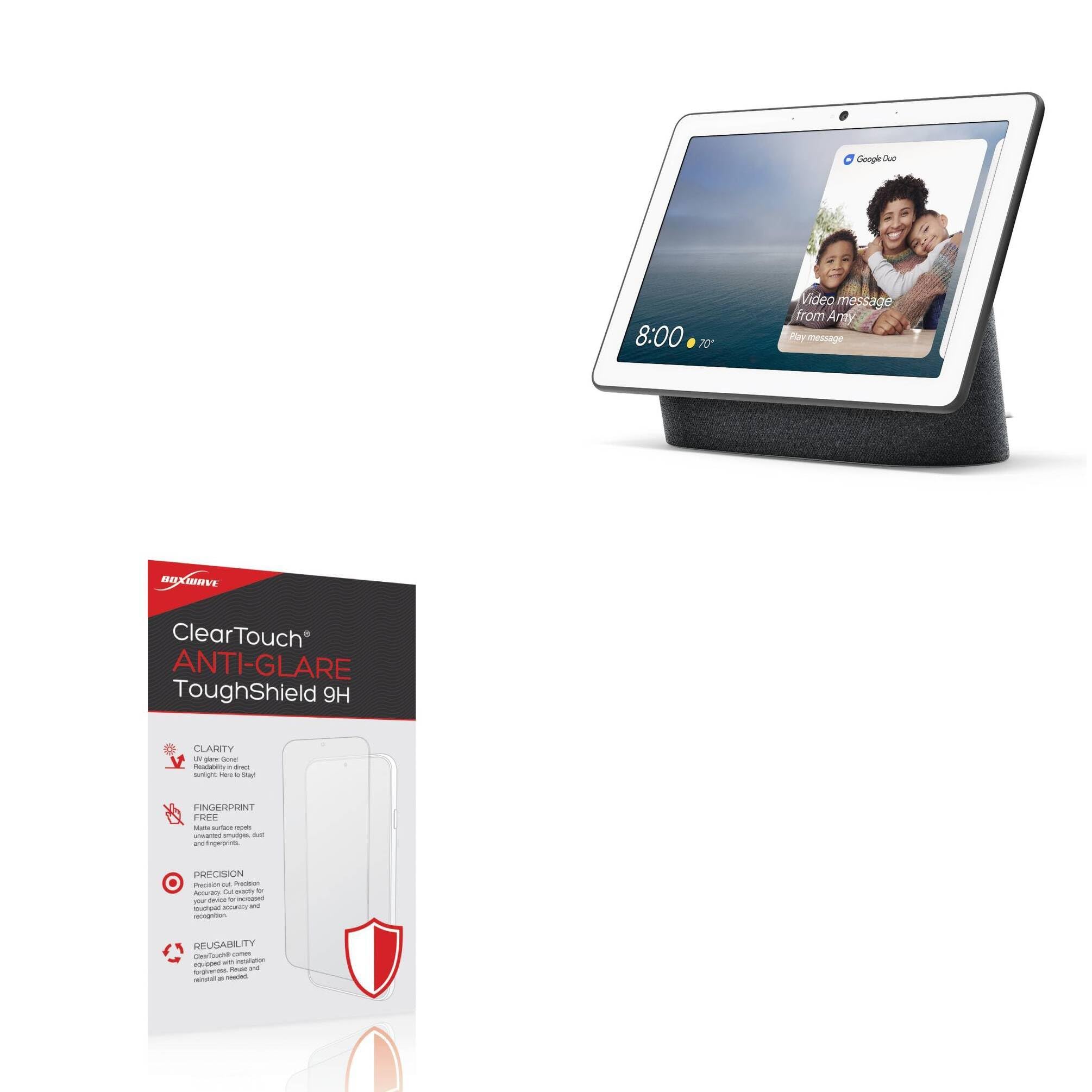 BoxWave Screen Protector Compatible With Google Nest Hub Max Smart Display - ClearTouch Anti-Glare ToughShield 9H (2-Pack), Anti-Glare 9H Tough Flexible Film Screen Protector