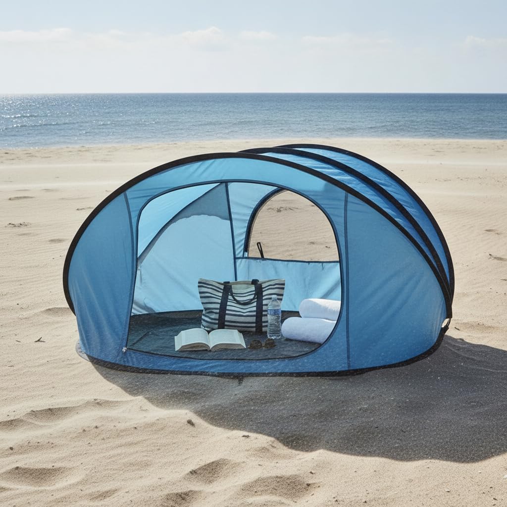 Tente Plage Automatique Anti | Polyester - coupe-vent - installation automatique - idéal plage solaire Pour la famille - Pour enfants