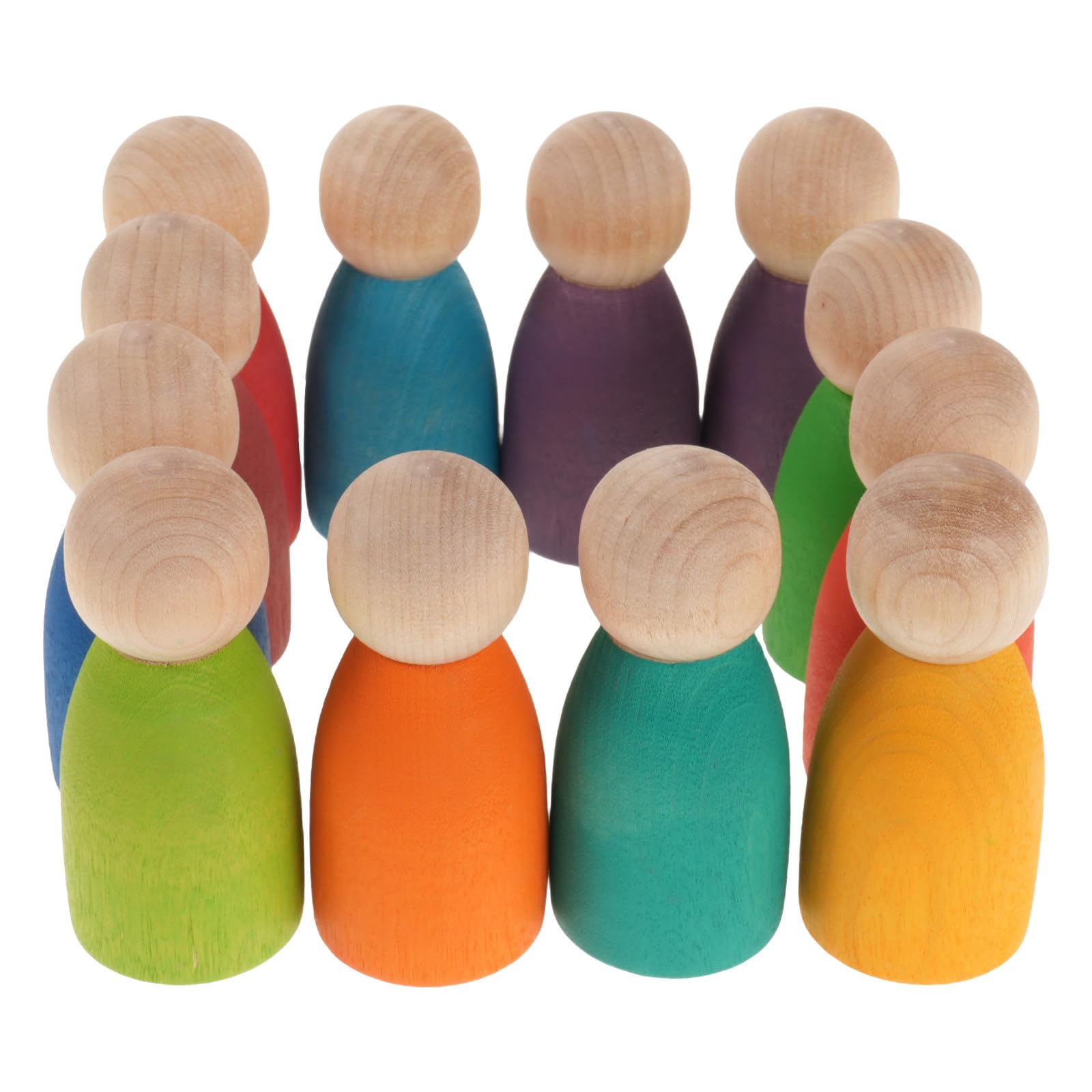 Gatuida 12 Piezas de Juguetes de Madera para clasificar y apilar - Figuras pequeñas de arcoíris para desarrollar la motricidad Fina en Edad Preescolar - Bloques de construcción para Contar para