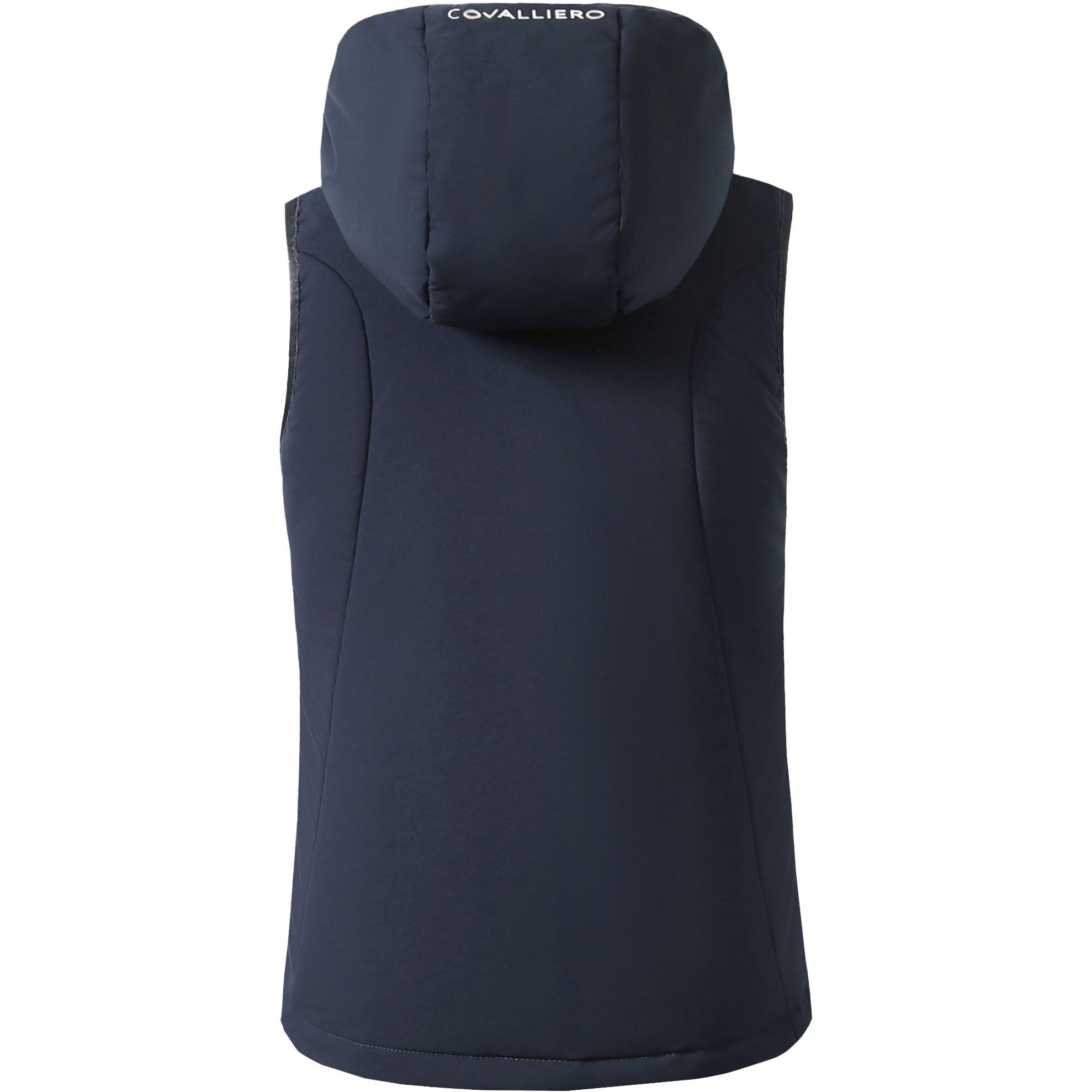Covalliero - Damen Reitweste – Weste mit abnehmbarer Kapuze – Sportweste aus Polyester – Damenweste mit 2 Taschen & 2-Wege-Reißverschluss – Reitbekleidung in Dark Navy – Größe XS