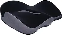 Almofada de Assento Ortopédica em Espuma de Memória - Design Ergonômico Curva W para Alívio de Dores na Lombar - Suporte para Cadeira de Escritório, Carro e Home Office - Capa Respirável, Preto